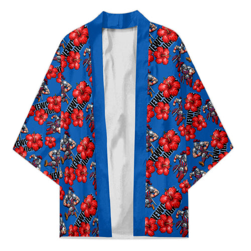 Newcastle Knights Kimono Tropical Hibiscus Floral Seamless Rugby Mascot