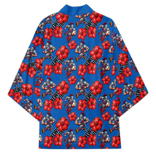 Newcastle Knights Kimono Tropical Hibiscus Floral Seamless Rugby Mascot