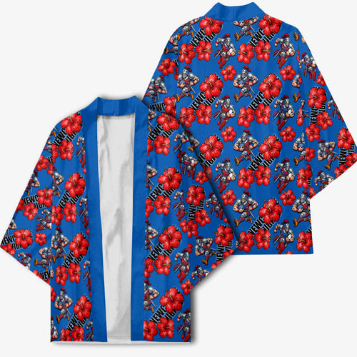 Newcastle Knights Kimono Tropical Hibiscus Floral Seamless Rugby Mascot