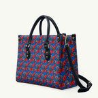 Newcastle Knights Leather Bag Tropical Hibiscus Floral Seamless Rugby Mascot