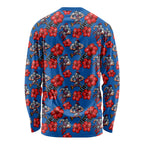 Newcastle Knights Long Sleeve Shirt Tropical Hibiscus Floral Seamless Rugby Mascot
