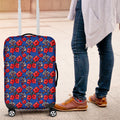 Newcastle Knights Luggage Cover Tropical Hibiscus Floral Seamless Rugby Mascot