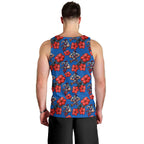 Newcastle Knights Men Tank Top Tropical Hibiscus Floral Seamless Rugby Mascot