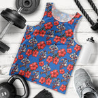 Newcastle Knights Men Tank Top Tropical Hibiscus Floral Seamless Rugby Mascot