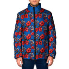 Newcastle Knights Padded Jacket Tropical Hibiscus Floral Seamless Rugby Mascot