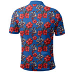 Newcastle Knights Polo Shirt Tropical Hibiscus Floral Seamless Rugby Mascot