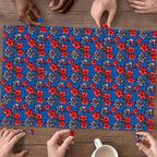 Newcastle Knights Puzzle Tropical Hibiscus Floral Seamless Rugby Mascot