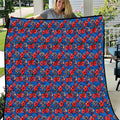 Newcastle Knights Quilt Tropical Hibiscus Floral Seamless Rugby Mascot