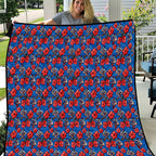 Newcastle Knights Quilt Tropical Hibiscus Floral Seamless Rugby Mascot
