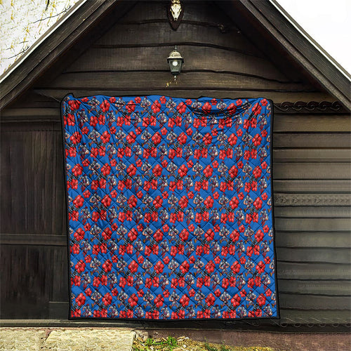 Newcastle Knights Quilt Tropical Hibiscus Floral Seamless Rugby Mascot