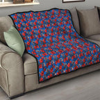 Newcastle Knights Quilt Tropical Hibiscus Floral Seamless Rugby Mascot