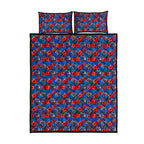Newcastle Knights Quilt Bed Set Tropical Hibiscus Floral Seamless Rugby Mascot
