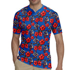 Newcastle Knights Rugby Jersey Tropical Hibiscus Floral Seamless Rugby Mascot