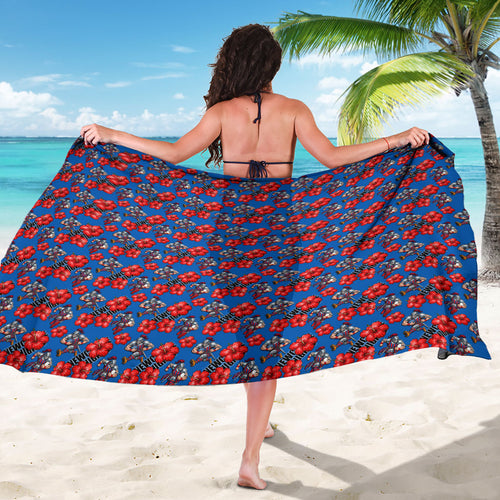 Newcastle Knights Sarong Tropical Hibiscus Floral Seamless Rugby Mascot