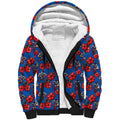 Newcastle Knights Sherpa Hoodie Tropical Hibiscus Floral Seamless Rugby Mascot