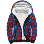Newcastle Knights Sherpa Hoodie Tropical Hibiscus Floral Seamless Rugby Mascot