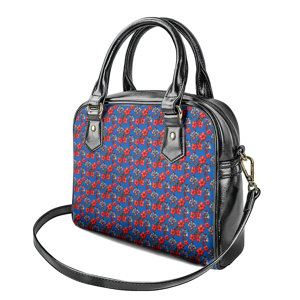 Newcastle Knights Shoulder Handbag Tropical Hibiscus Floral Seamless Rugby Mascot