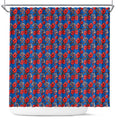 Newcastle Knights Shower Curtain Tropical Hibiscus Floral Seamless Rugby Mascot