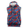 Newcastle Knights Sleeveless Hoodie Tropical Hibiscus Floral Seamless Rugby Mascot