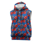 Newcastle Knights Sleeveless Hoodie Tropical Hibiscus Floral Seamless Rugby Mascot