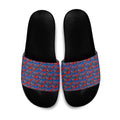 Newcastle Knights Slide Sandals Tropical Hibiscus Floral Seamless Rugby Mascot