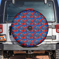 Newcastle Knights Spare Tire Cover Tropical Hibiscus Floral Seamless Rugby Mascot