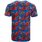 Newcastle Knights T Shirt Tropical Hibiscus Floral Seamless Rugby Mascot
