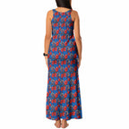Newcastle Knights Tank Maxi Dress Tropical Hibiscus Floral Seamless Rugby Mascot