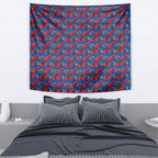Newcastle Knights Tapestry Tropical Hibiscus Floral Seamless Rugby Mascot