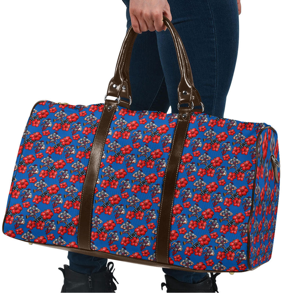 Newcastle Knights Travel Bag Tropical Hibiscus Floral Seamless Rugby Mascot