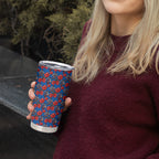 Newcastle Knights Tumbler Cup Tropical Hibiscus Floral Seamless Rugby Mascot