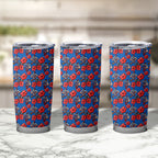 Newcastle Knights Tumbler Cup Tropical Hibiscus Floral Seamless Rugby Mascot