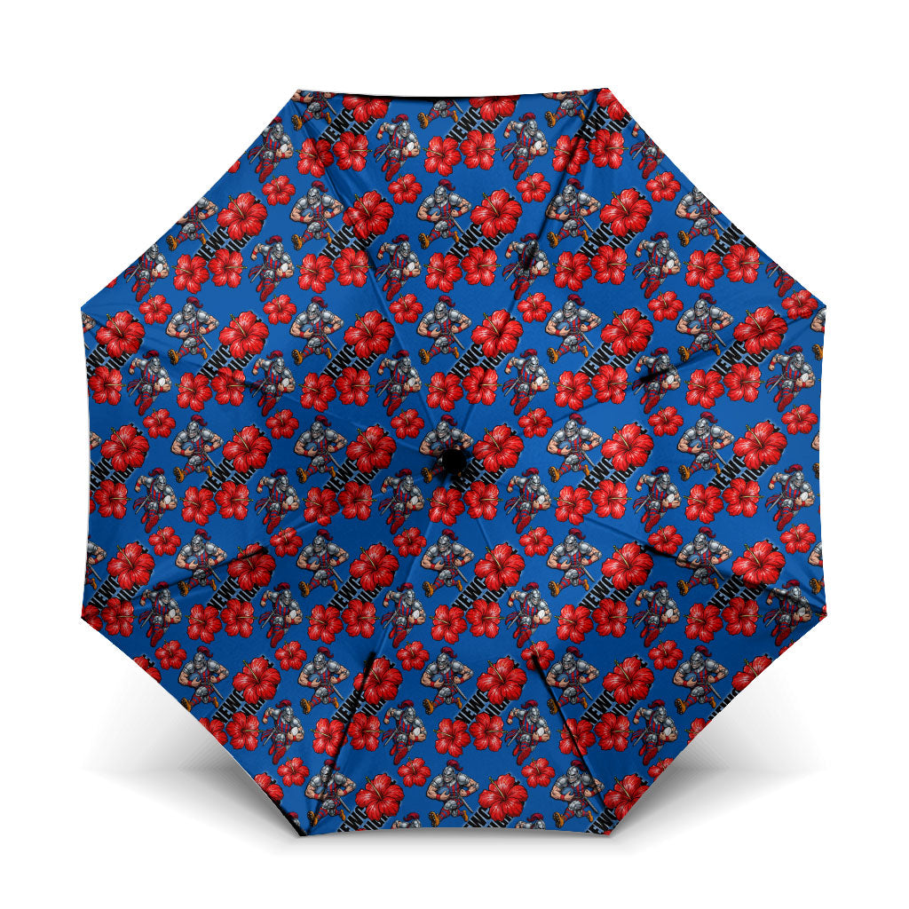 Newcastle Knights Umbrella Tropical Hibiscus Floral Seamless Rugby Mascot