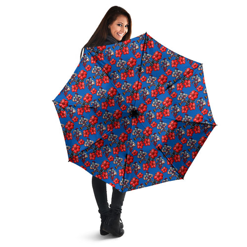 Newcastle Knights Umbrella Tropical Hibiscus Floral Seamless Rugby Mascot