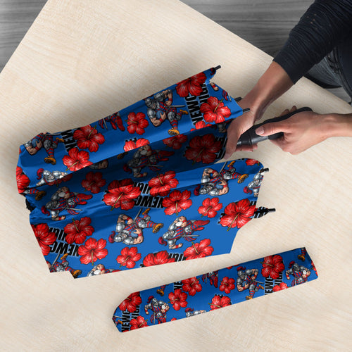 Newcastle Knights Umbrella Tropical Hibiscus Floral Seamless Rugby Mascot