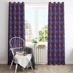 Newcastle Knights Window Curtain Tropical Hibiscus Floral Seamless Rugby Mascot
