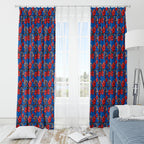 Newcastle Knights Window Curtain Tropical Hibiscus Floral Seamless Rugby Mascot
