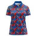 Newcastle Knights Women Polo Shirt Tropical Hibiscus Floral Seamless Rugby Mascot