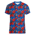Newcastle Knights Women V-Neck T-Shirt Tropical Hibiscus Floral Seamless Rugby Mascot