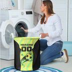 Personalised Matildas Laundry Basket Running Kangaroo Soccer Player Chevron Lines