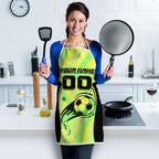 Personalised Matildas Apron Running Kangaroo Soccer Player Chevron Lines