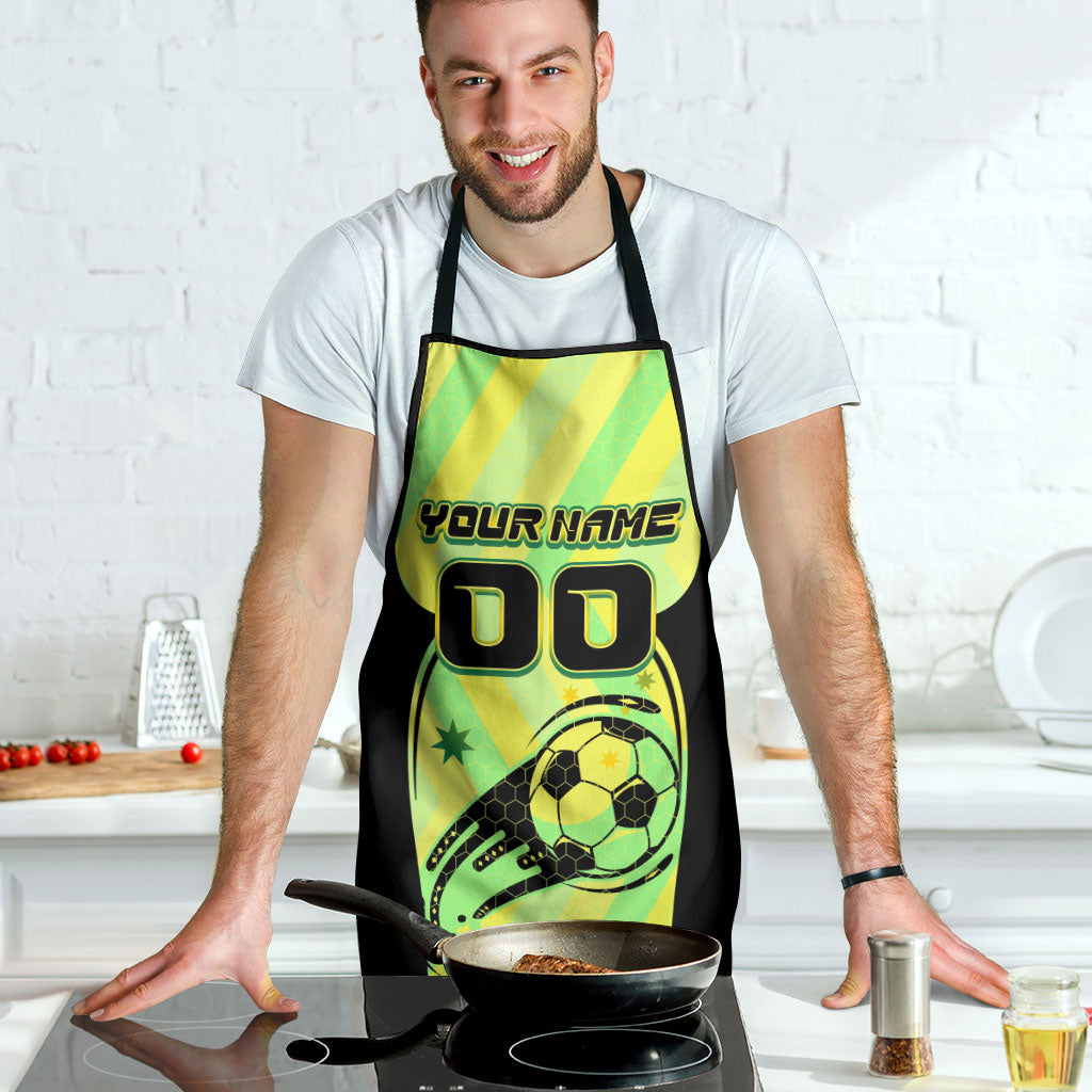 Personalised Matildas Apron Running Kangaroo Soccer Player Chevron Lines