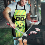 Personalised Matildas Apron Running Kangaroo Soccer Player Chevron Lines