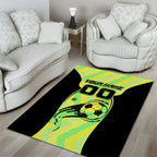 Personalised Matildas Area Rug Running Kangaroo Soccer Player Chevron Lines