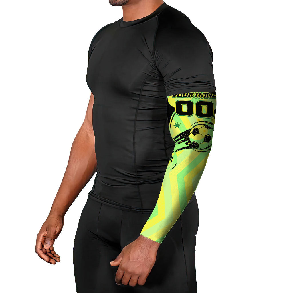 Personalised Matildas Arm Sleeves Running Kangaroo Soccer Player Chevron Lines