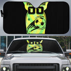 Personalised Matildas Auto Sun Shade Running Kangaroo Soccer Player Chevron Lines