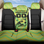 Personalised Matildas Back Car Seat Cover Running Kangaroo Soccer Player Chevron Lines
