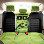 Personalised Matildas Back Car Seat Cover Running Kangaroo Soccer Player Chevron Lines