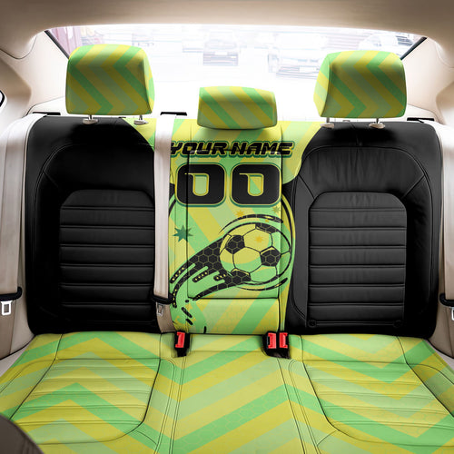 Personalised Matildas Back Car Seat Cover Running Kangaroo Soccer Player Chevron Lines