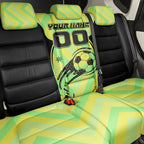 Personalised Matildas Back Car Seat Cover Running Kangaroo Soccer Player Chevron Lines